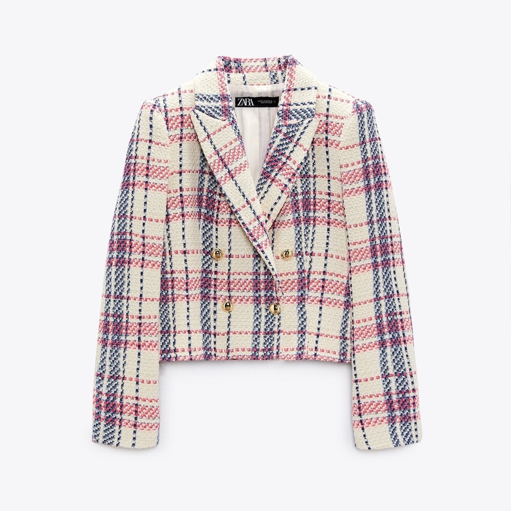 Zara short textured weave jacket